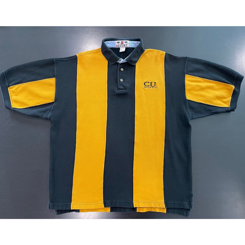 Vintage CU Buffs Rugby Polo BoA Resort Black Gold Men’s Large